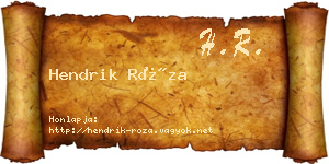 Hendrik Róza névjegykártya